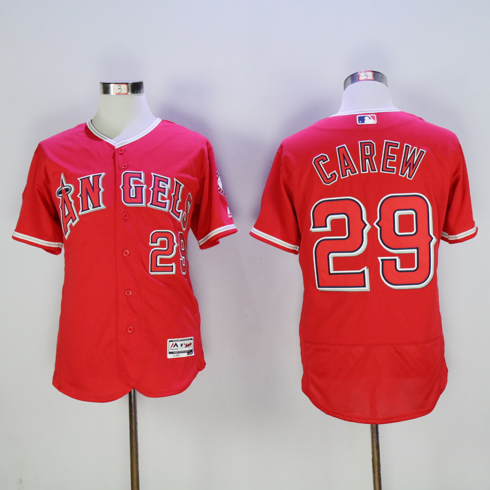 Men Los Angeles Angels #29 Carew Red MLB Jerseys